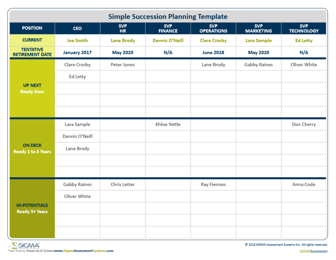 Succession Planning Org Chart Template