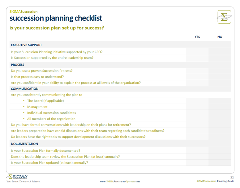 Succession Planning Template - SIGMA Assessment Systems