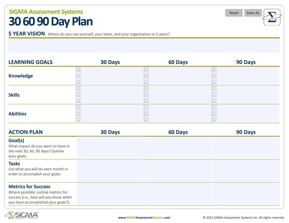 30-60-90 Day Plan Template