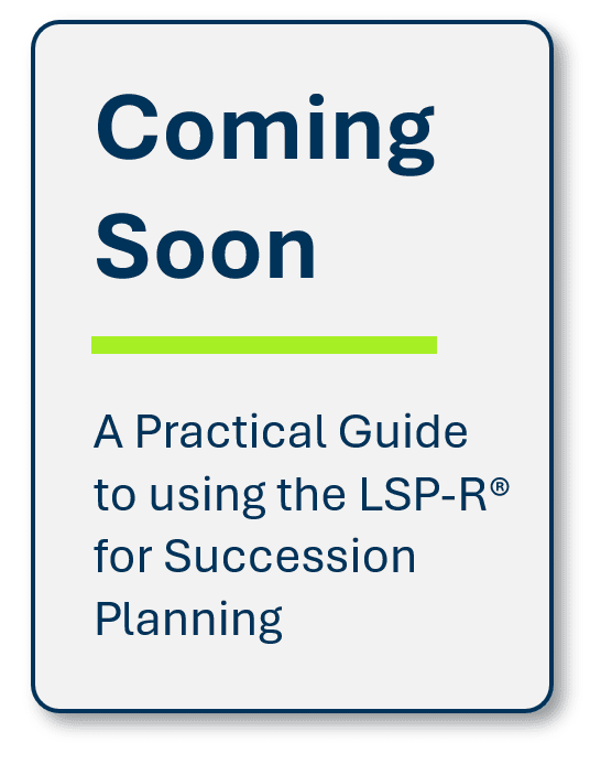 Coming soon icon for a guide on how to use the LSP-R for succession planning.