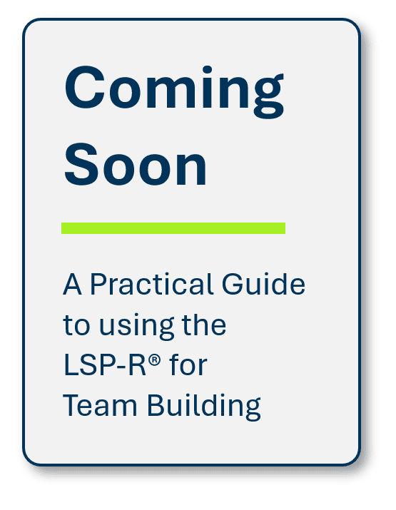 Coming soon icon for a guide on how to use the LSP-R for team building.